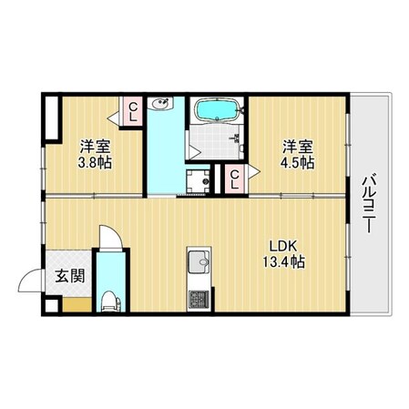 Ｃｈａｉｎｏｎ高石の物件間取画像